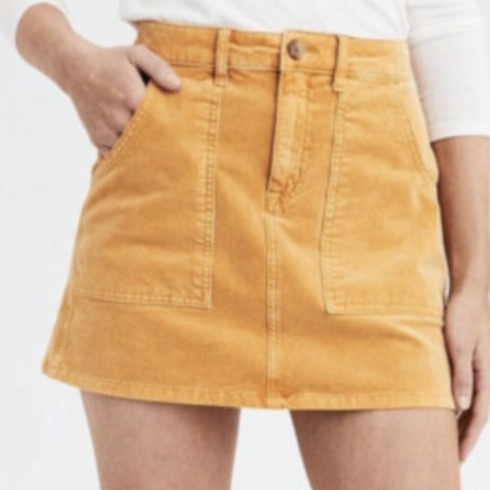 Goldenrod/Yellow Corduroy Miniskirt
